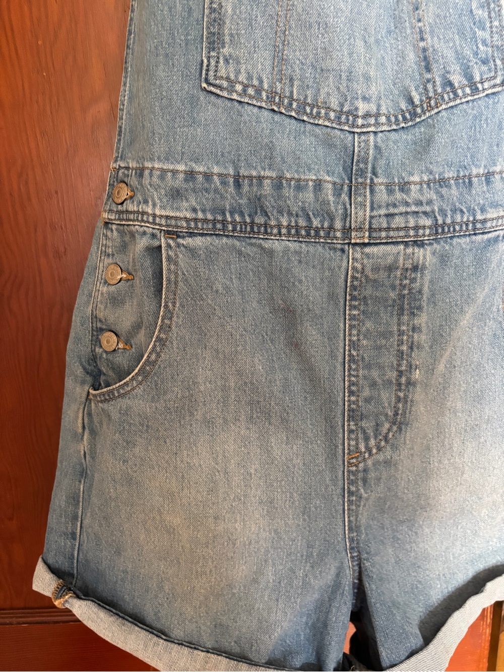 Levi's Light Denim Shortalls Overalls size L - Picture 2 of 7